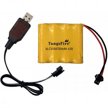 4.8 V Dual AA Ni‑Cd Pack – TangsFire 700 mAh Power Bank & Charger