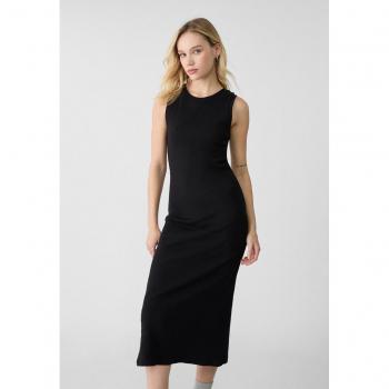 Stradivarius Tuta Midi con Costine Nero L