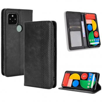 Étui de protection en cuir vintage pour Google Pixel 5