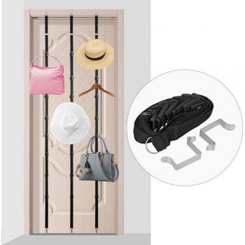 Over-Door Hat and Bag Storage Rack with 8 Hooks