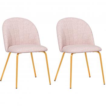 Wg Set di 2 sedie in tessuto effetto velluto con gambe in legno, 43x65x101 cm, Marroni