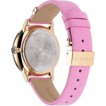 Medusa Pink Gold Leather Timepiece by Versace – One Size