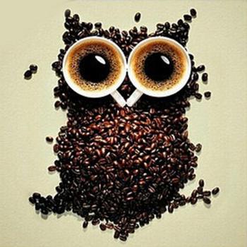 Mosaic Diamond Painting Coffee Owl Cross Stitch Kit