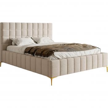Lit Selsey en chenille beige clair 180x200 cm