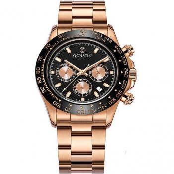 Reloj de lujo para hombre OCHSTIN con correa de acero y detalles en oro rosa