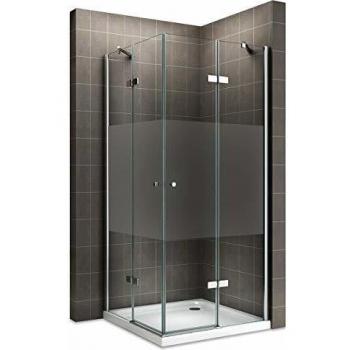 Cabine d’angle Maya H 190 cm, verre 90×90 cm, anti‑tremblement