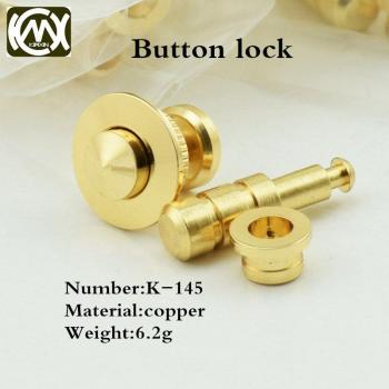 10pcs Custom Woodbox Button Lock 18k Gold Plated Copper KMX-145