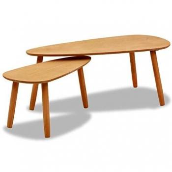 VidaXL Beistelltisch Set 2 Stk. Kiefernholz Braun