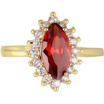 Gold Plated 'Victorina' Garnet Ring