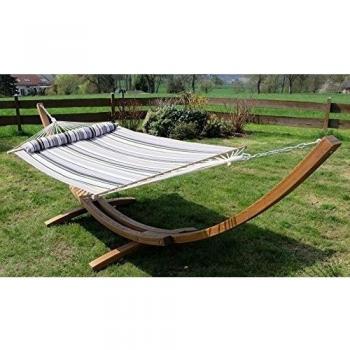 Kit Hamaca 415 cm en Alerce Barnizado + Tela Cremosa