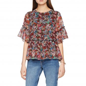 Vero Moda Vmpower Frill 2/4 Top Exp, Blusa para Mujer, Negro, Talla L