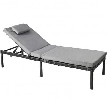 Chaise Jardin Confort 150 kg, Gris Fumé – SONGMICS GCB27GY