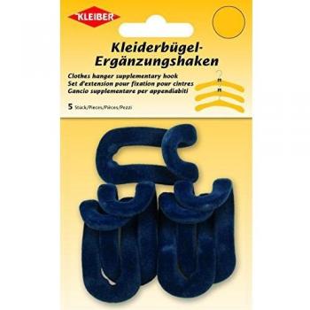 Kleiber Kleiderbügel-Ergänzungshaken, Plastik, blau, 4,5 x 2,5 x 3 cm