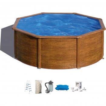 My POOL BWT Rundpool (Set, 5-tlg), in moderner Holzoptik, verschiedene Größen