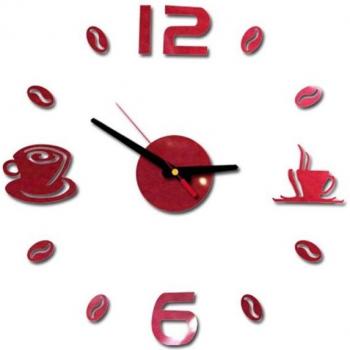 Horloge murale 3D miroir pour décoration de maison et bureau
