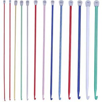 Agujas de ganchillo multicolor para tejer