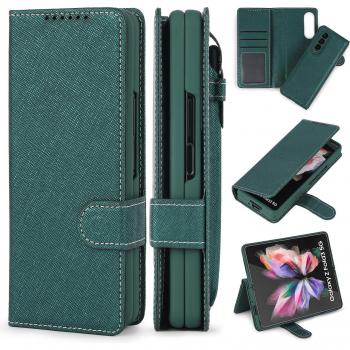 Samsung Galaxy Z Fold 3 PU Leather Kickstand Case with S Pen Holder