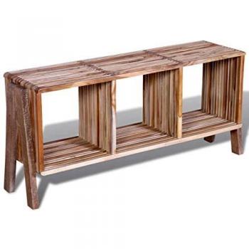 VidaXL 3-Shelf Stackable TV Cabinet in Reclaimed Teak