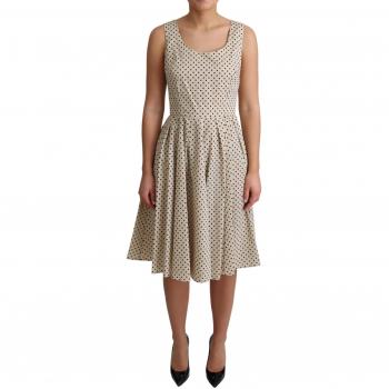 Dolce & Gabbana Beige Polka Dotted Cotton A-Line Dress