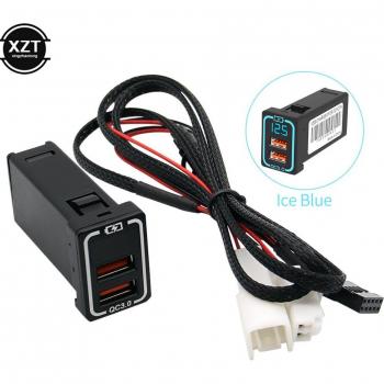 Toyota Dual USB Quick QC3.0 Car Charger with LED Display