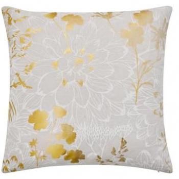 Coussin Décoration Anassia 45x45 cm – Motif Floral Métallisé en Polycoton