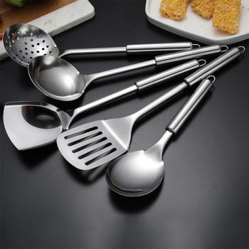 Kit de service de cuisine 5‑pièces Spatule & Cuillère en Argent