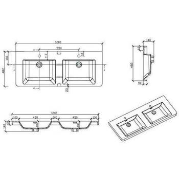Mobile bagno Piacenza 120 cm doppio lavabo rovere chiaro