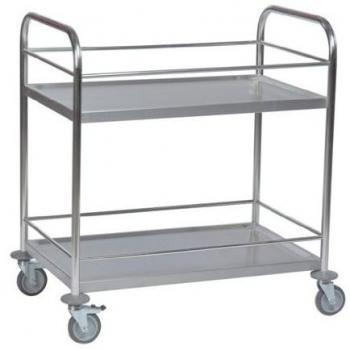 Chariot pliant double niveau RVS avec garde-corps 825 × 500 mm