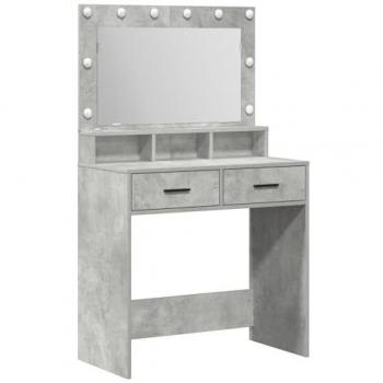 Grey Concrete Vanity with Integrated LED Lighting – 79x41x135 cm