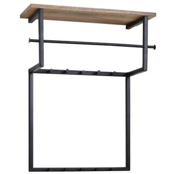 Wandgarderobe 60x76x26 cm Mango Massivholz Metall