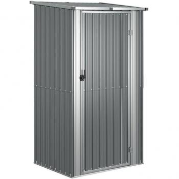 Casetta per capanni in acciaio grigio 118,5 x 97 x 209,5 cm