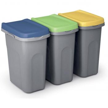 Cestini da cucina 25L con coperchi colorati e tenuta odori