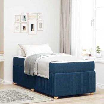 Bedset bleu 80 × 200 cm : cadre + matelas (tissu)