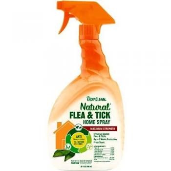 TropiClean Natural Flea + Tick Home Spray for Dogs, 32 FL OZ