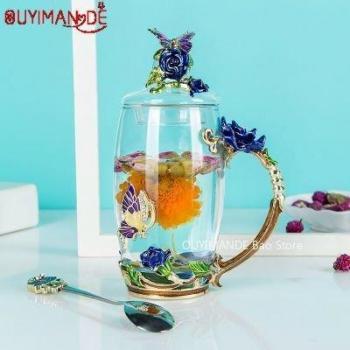 Charming Butterfly Enamel Drinkware Set
