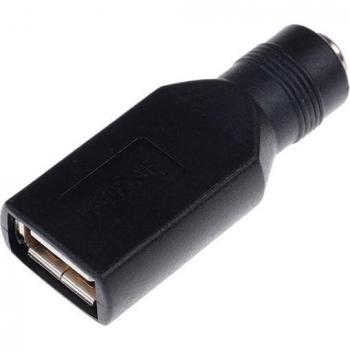 USB 2.0 Female Jack to Male Plug 5V DC Power Adapter 5.5*2.1mm Black