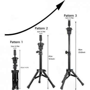 Wig Stand Tripod with Clamp for Hairdressing