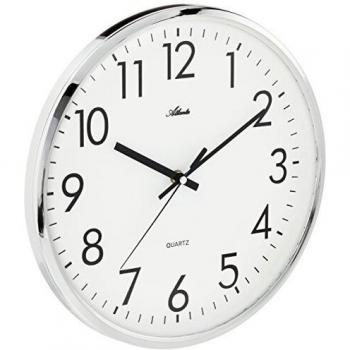 Atlanta Modell 4316 – Rundwanduhr, silber, 32 cm, modern