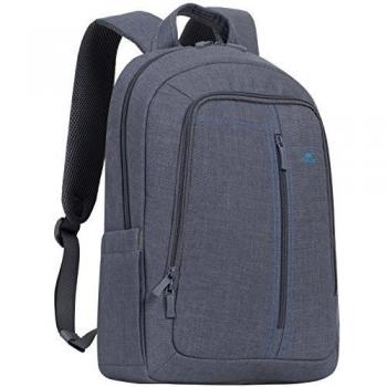 Sac à dos RIVACASE 15,6 Toile grise Imperméable Léger 2 poches latérales