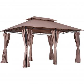 Outsunny gazebo 4x3m con struttura in acciaio e tende impermeabili