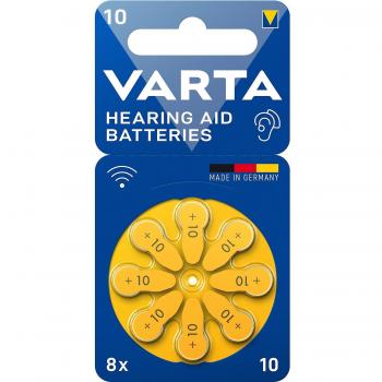 Varta 10‑Series Hearing Aid Batteries, 8‑Blister Kit