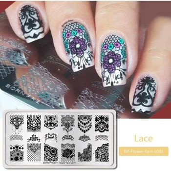 BORN PRETTY Floral Lace Nail Art Template