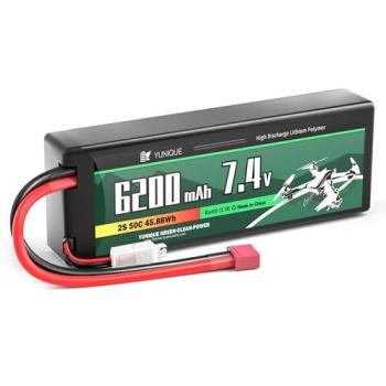 Batería LiPo 2S 7,4 V 6200 mAh 50C “EcoPower” con T‑Plug y carcasa rígida