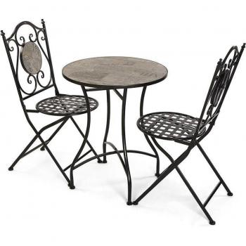 Set Tavolo con 2 Sedie Versa Ivar Metallo Nero 60 x 71 x 60 cm