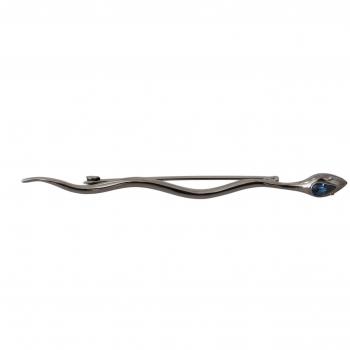 Gray Crystal-Embellished Serpente Brooch by Dolce & Gabbana