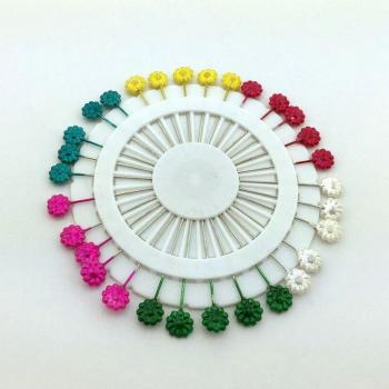 30 pines de manualidades de 5.5 cm con flores multicolores
