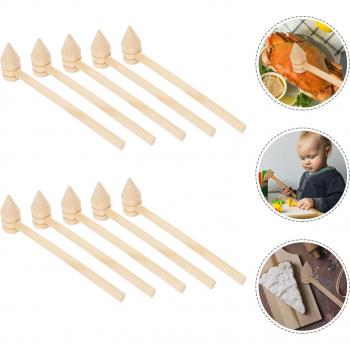 10Pcs Durable Wooden Cake Hammer Multi Purpose Seafood Hammer Crackers Hand Tool