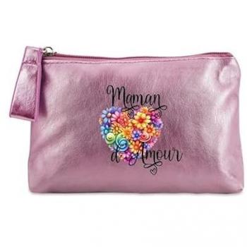 Trousse à maquillage rose Maman d'Amour
