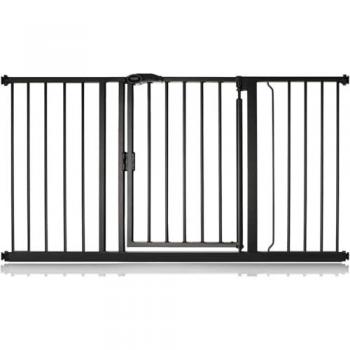 Matte Black Auto‑Close Pet Stair Barrier – 139.8–146.8 cm