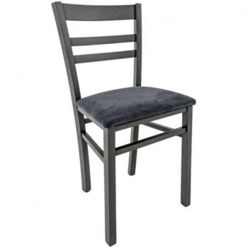 Sedia in legno grigio TOSCOHOME con tessuto